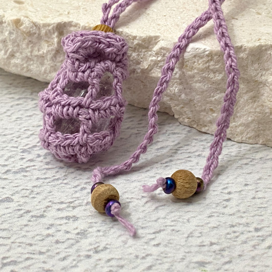Crochet Crystal Keeper Necklace Pouch