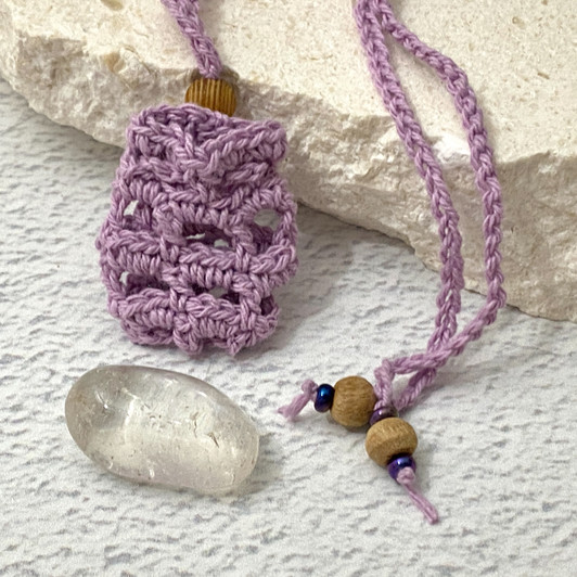 Crochet Crystal Keeper Necklace Pouch