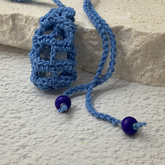 Crochet Crystal Keeper Necklace Pouch