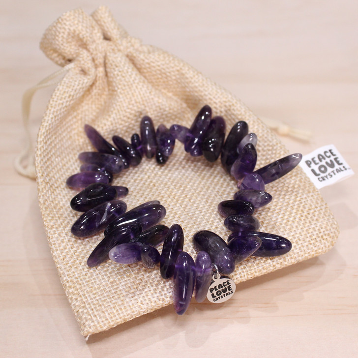 Chevron Amethyst Frill Bracelet