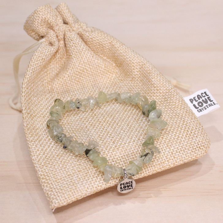 Prehnite with Epidote Chip Bracelet