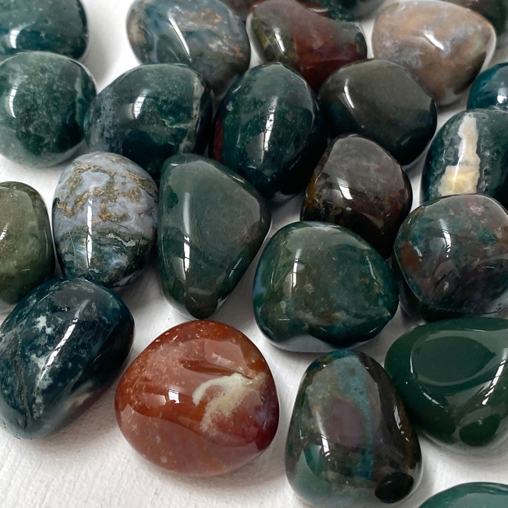 Green Fancy Jasper Tumbled Stones