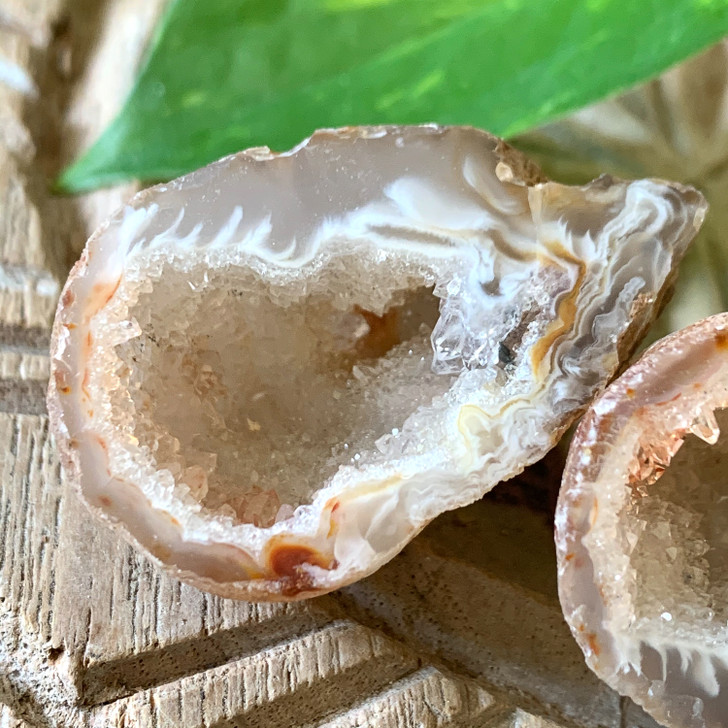 Natural Agate Geode Pair