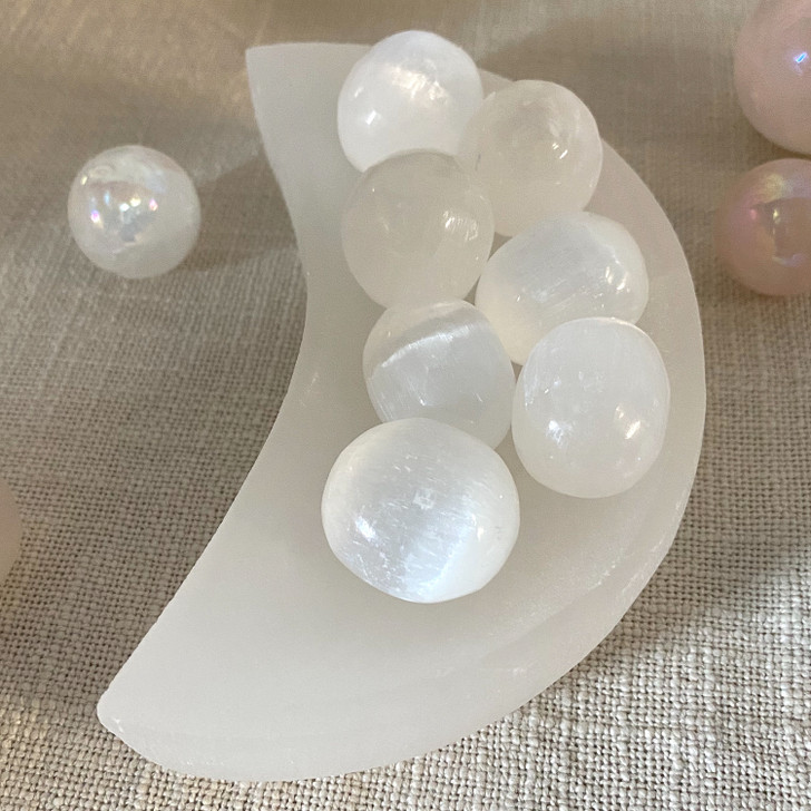 Selenite Moon Bowl