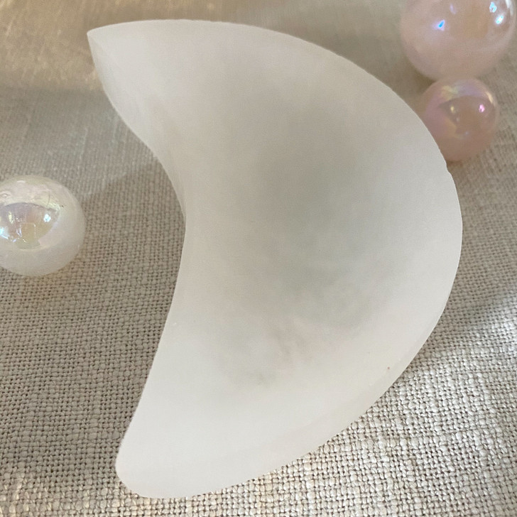 Selenite Moon Bowl