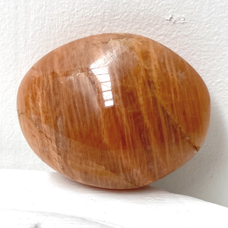 Peach Moonstone Palm Stone