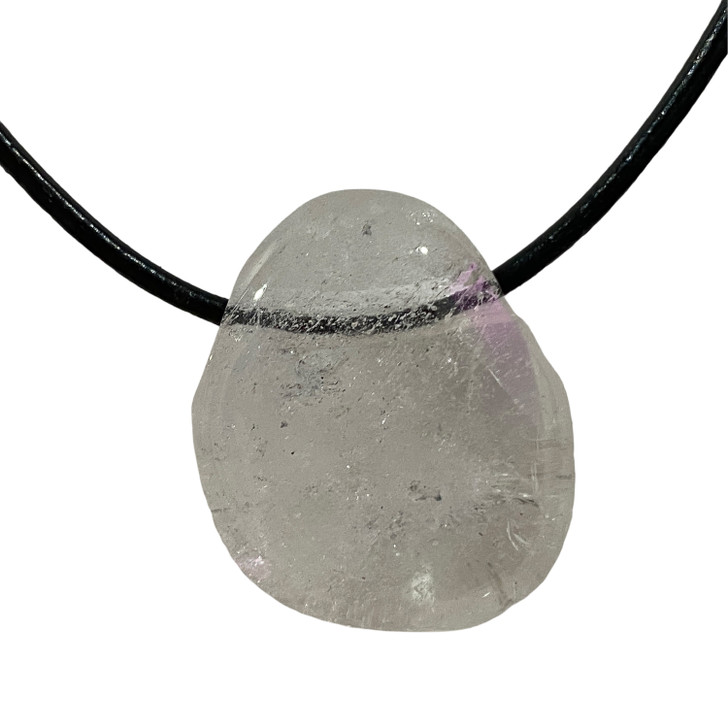 Clear Crystal Quartz Tumbled Stone Pendant