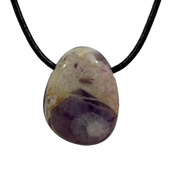 Chevron Amethyst Tumbled Stone Pendant