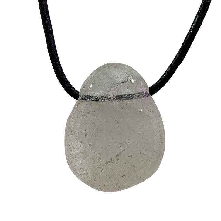 Clear Crystal Quartz Tumbled Stone Pendant