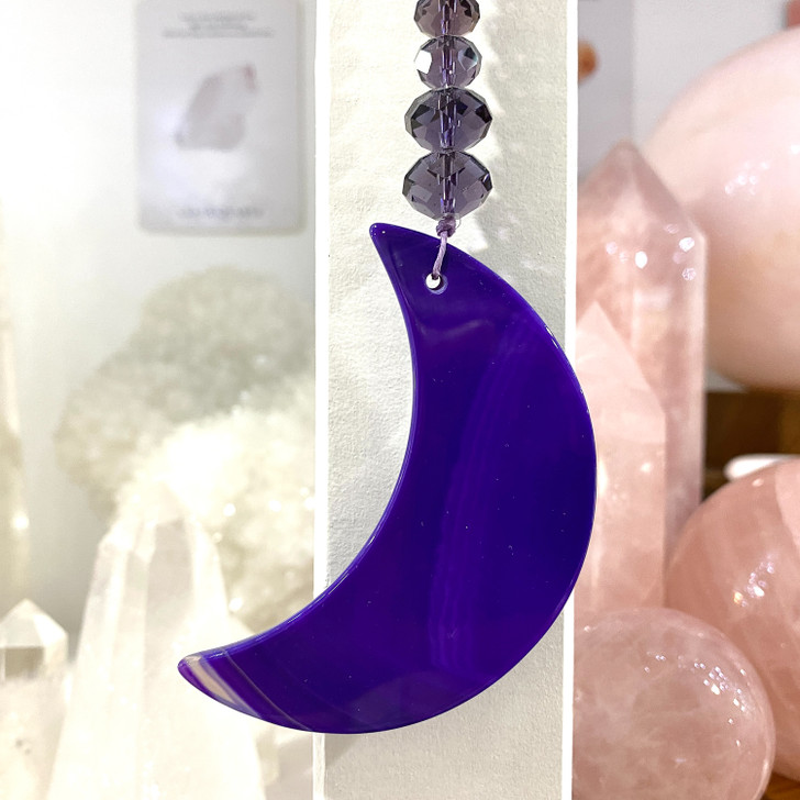 Purple Agate Moon Suncatcher