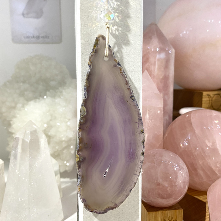 Purple Agate Slice Suncatcher