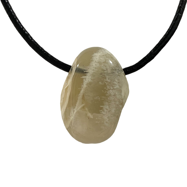 Grey Moonstone Tumbled Stone Pendant