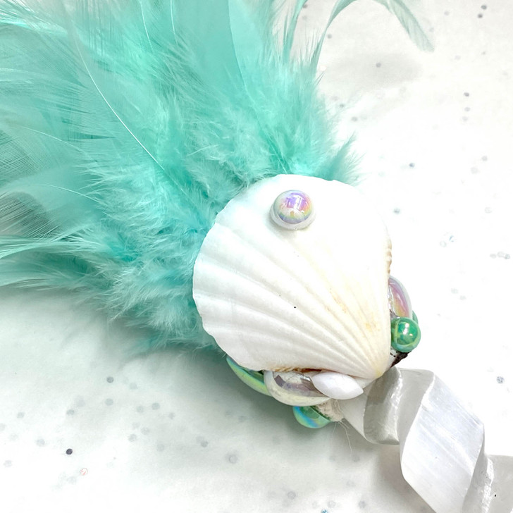 Magical Mermaid Mint Feather Selenite Wand