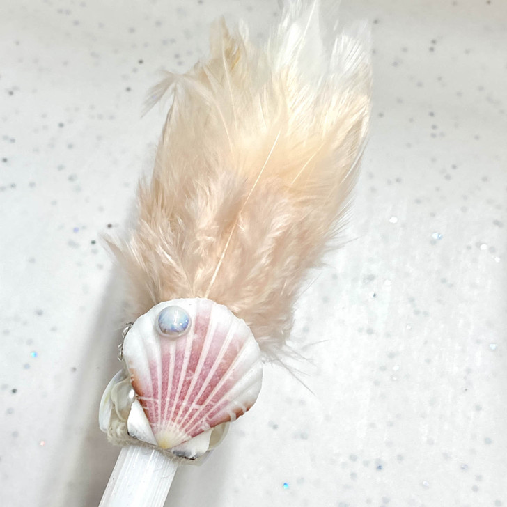 Magical Mermaid Brown Feather Selenite Wand