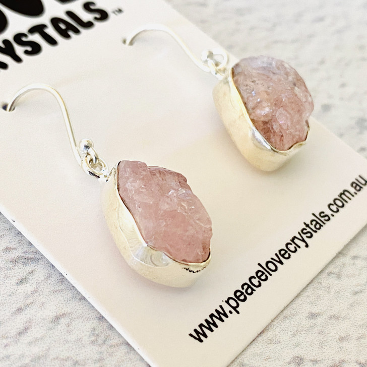 Morganite Sterling Silver Earrings 