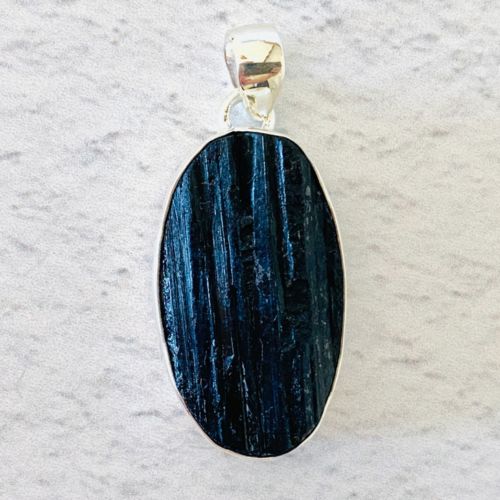 Black Tourmaline Sterling Silver Pendant