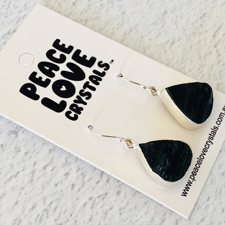 Black Tourmaline Sterling Silver Earrings