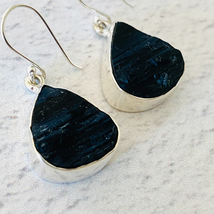 Black Tourmaline Sterling Silver Earrings