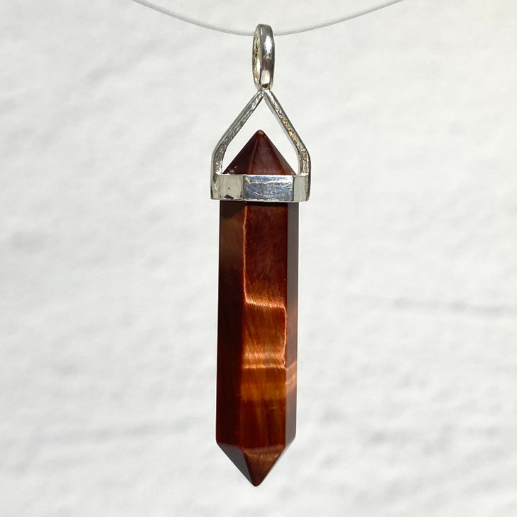 Red Tiger Eye Double Terminated Point Pendant