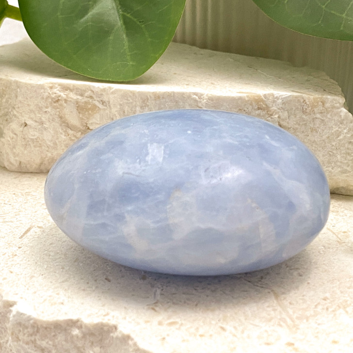 Blue Calcite Palm Stone