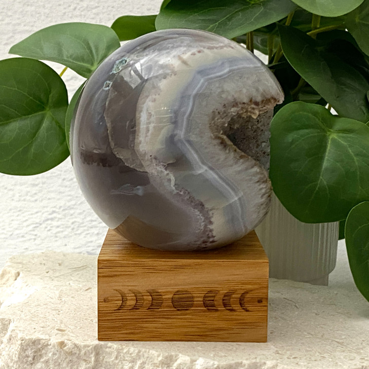 Quartz Druzy Agate Geode Sphere 9cm