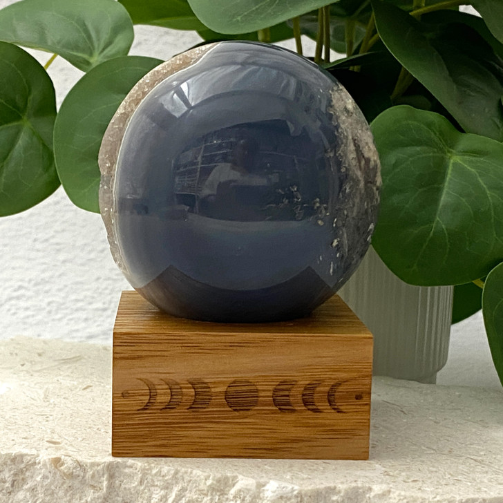 Quartz Druzy Agate Geode Sphere 7.7cm
