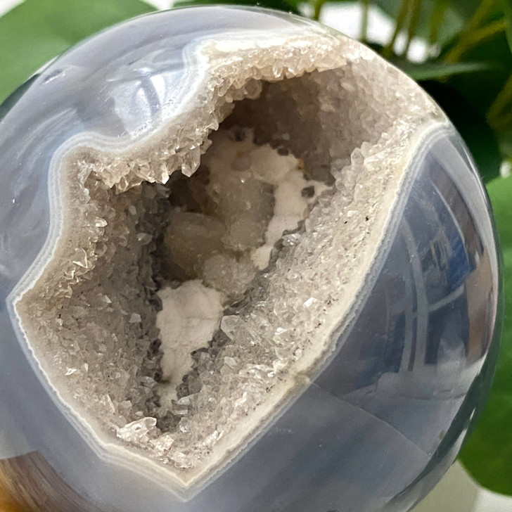 Quartz Druzy Agate Geode Sphere 7.7cm