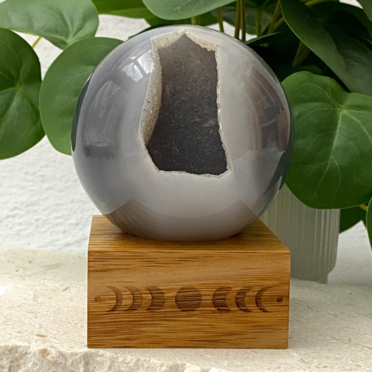 Quartz Druzy Agate Geode Sphere 7.7cm #4034