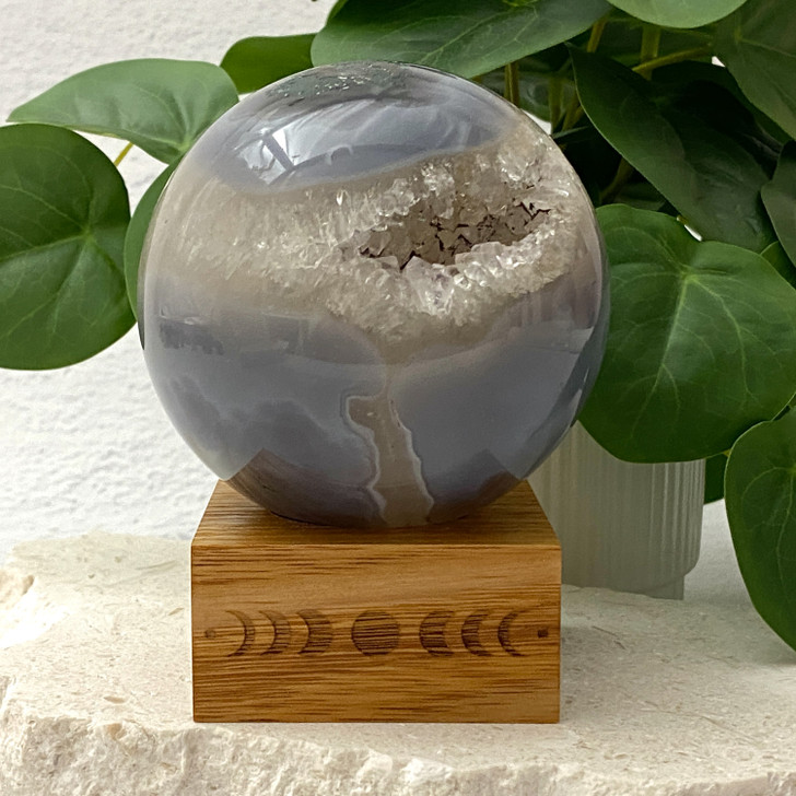 Quartz Points Agate Geode Sphere 8.9cm