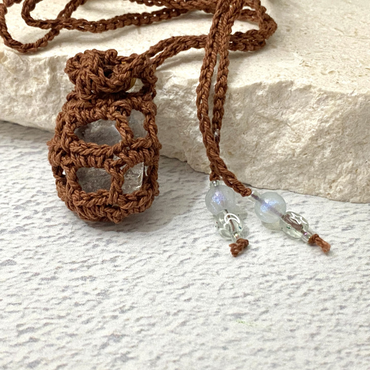Crochet Crystal Keeper Necklace Pouch #4105