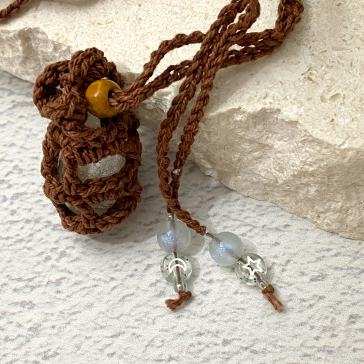Crochet Crystal Keeper Necklace Pouch
