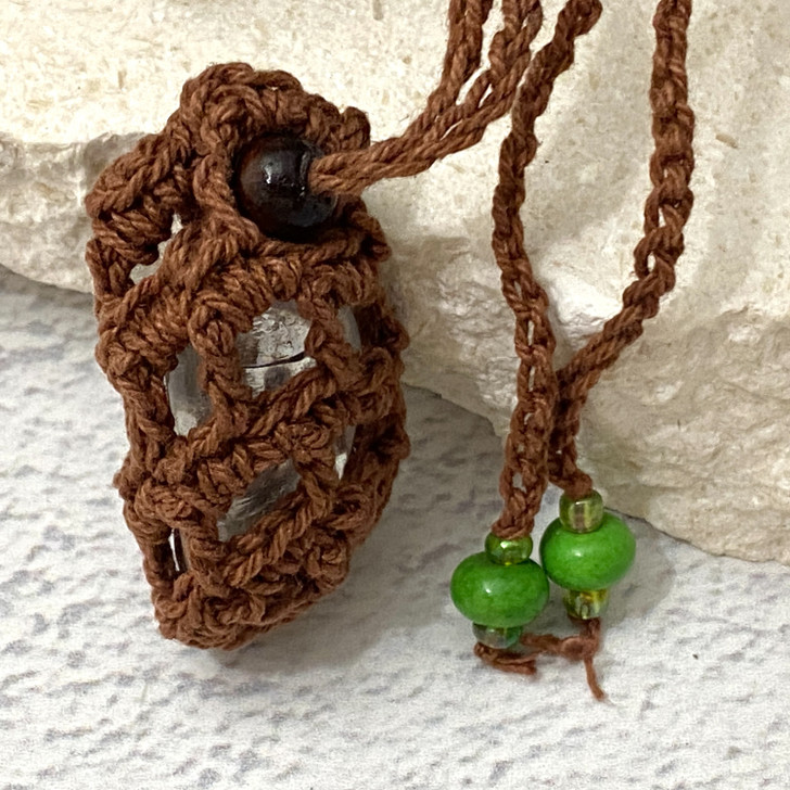 Crochet Crystal Keeper Necklace Pouch