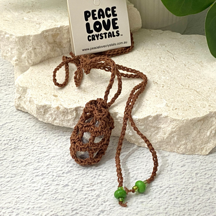 Crochet Crystal Keeper Necklace Pouch