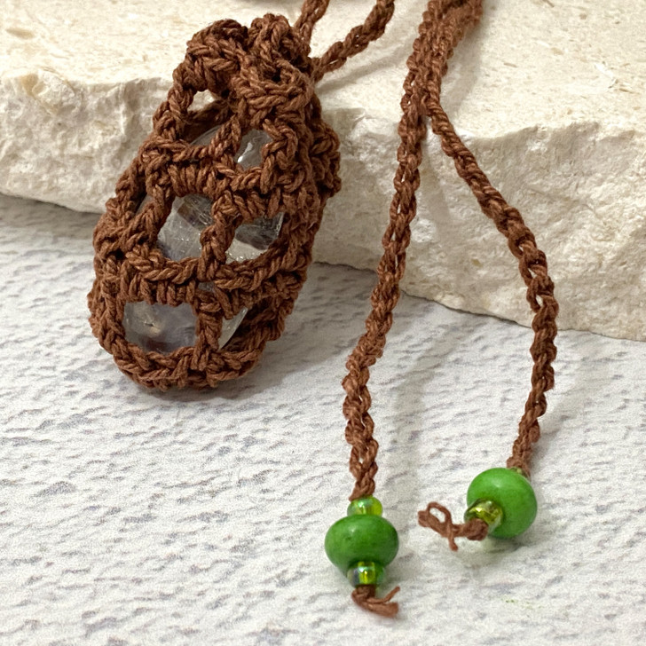 Crochet Crystal Keeper Necklace Pouch #4106