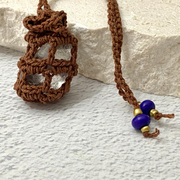 Crochet Crystal Keeper Necklace Pouch #4107