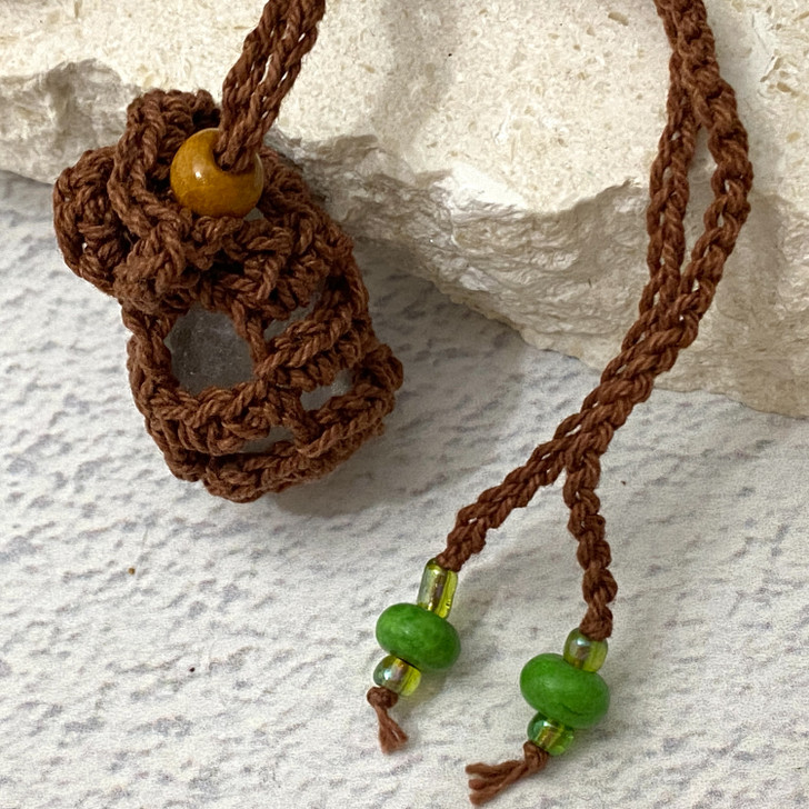 Crochet Crystal Keeper Necklace Pouch