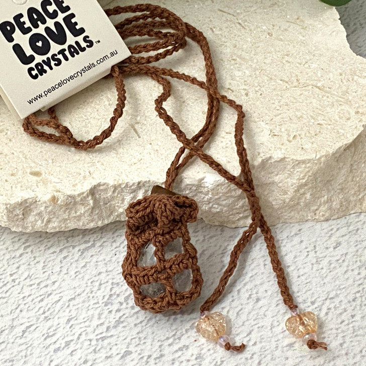 Crochet Crystal Keeper Necklace Pouch