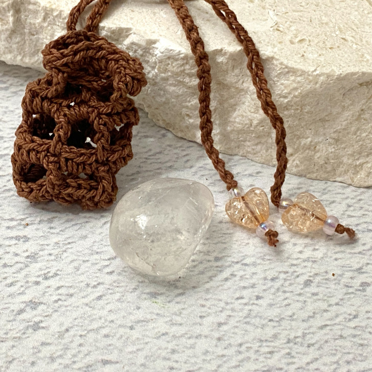 Crochet Crystal Keeper Necklace Pouch