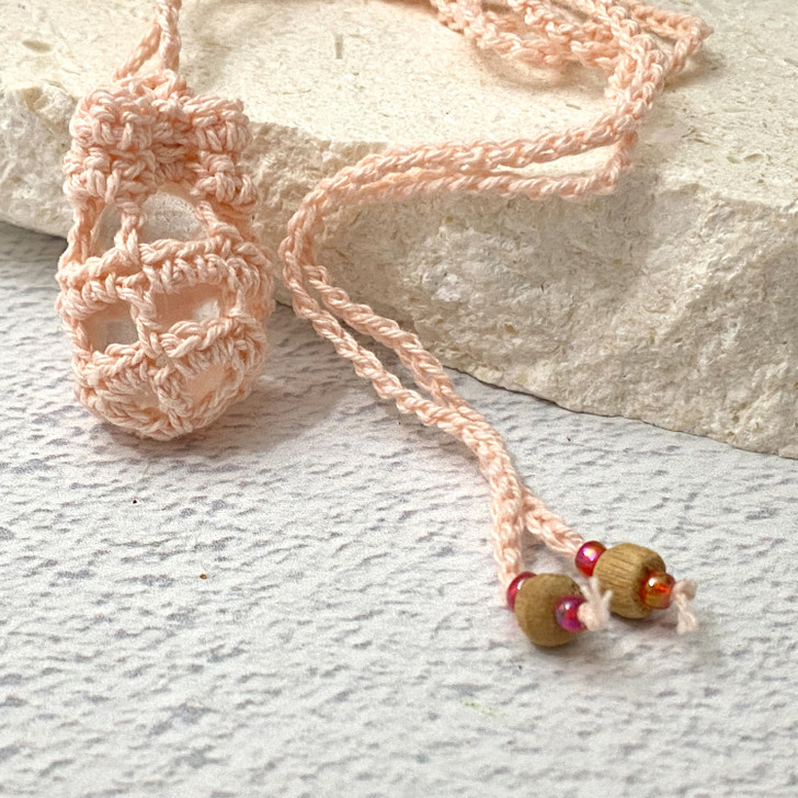 Crochet Crystal Keeper Necklace Pouch #4110