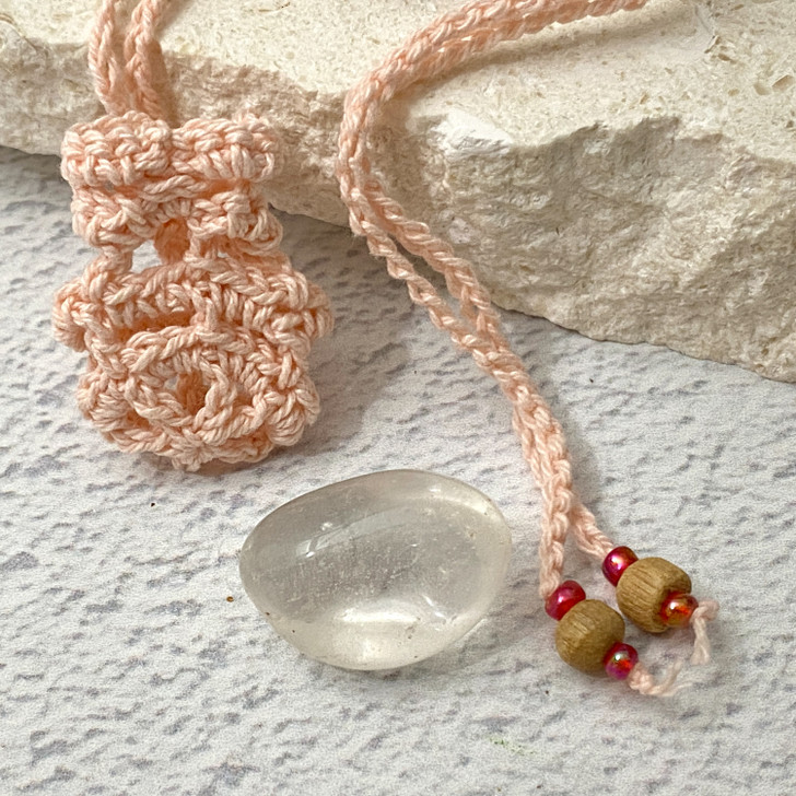 Crochet Crystal Keeper Necklace Pouch