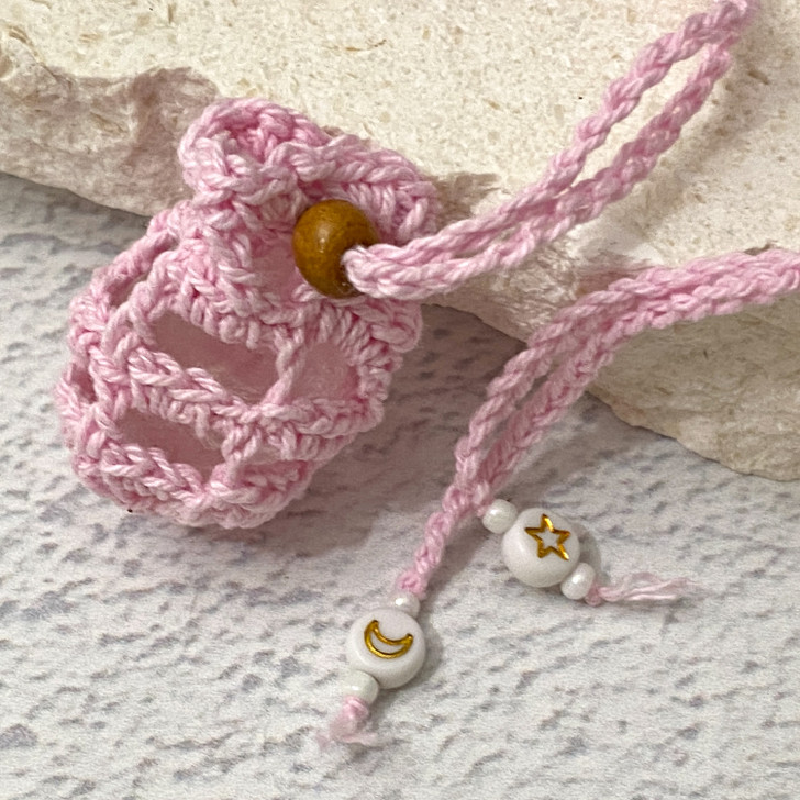 Crochet Crystal Keeper Necklace Pouch