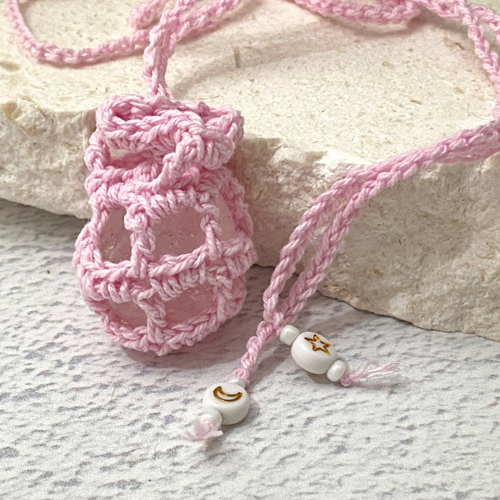Crochet Crystal Keeper Necklace Pouch #4111