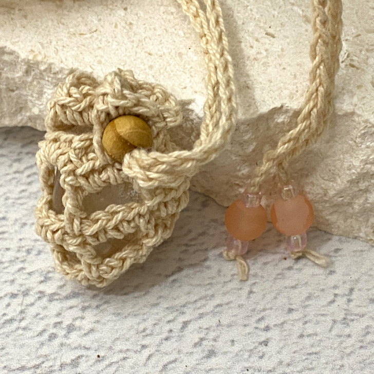 Crochet Crystal Keeper Necklace Pouch