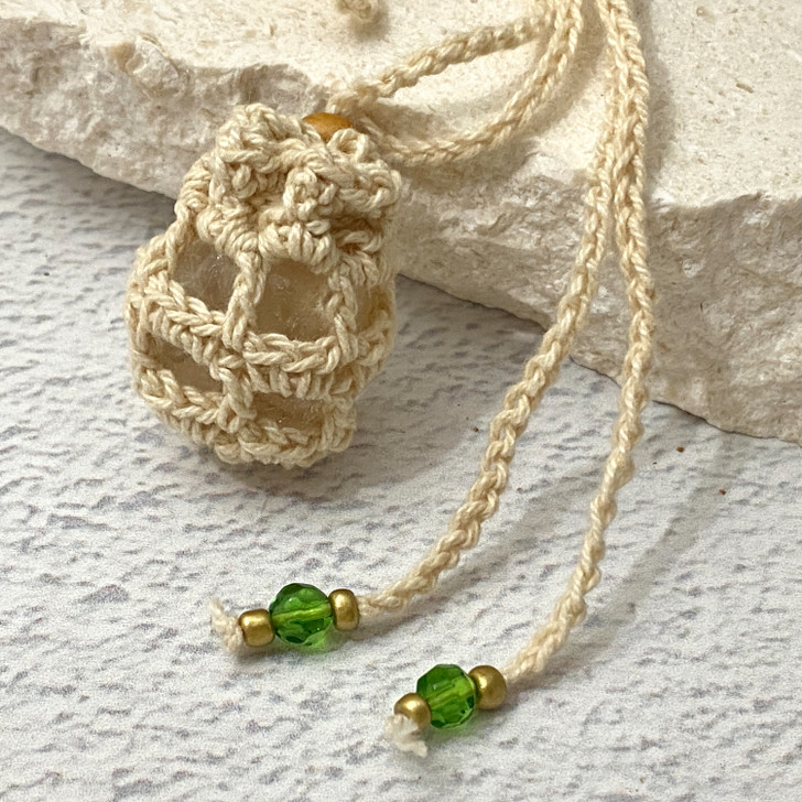Crochet Crystal Keeper Necklace Pouch #4117