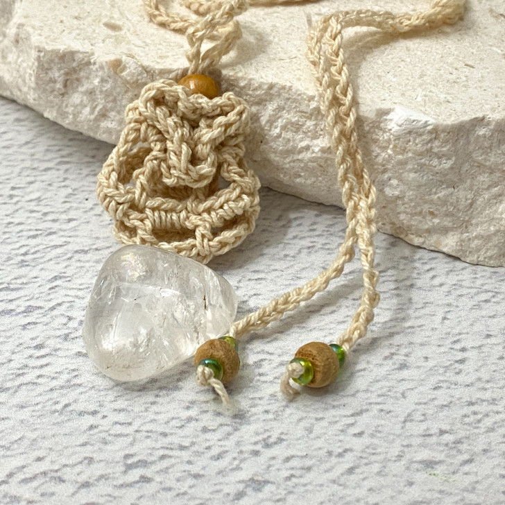 Crochet Crystal Keeper Necklace Pouch