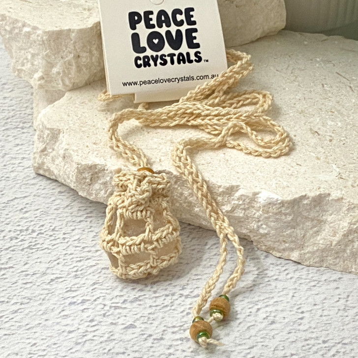 Crochet Crystal Keeper Necklace Pouch