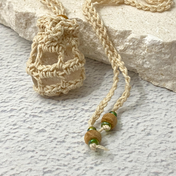 Crochet Crystal Keeper Necklace Pouch #4118
