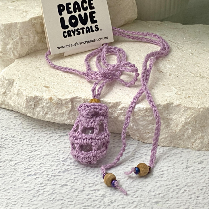 Crochet Crystal Keeper Necklace Pouch