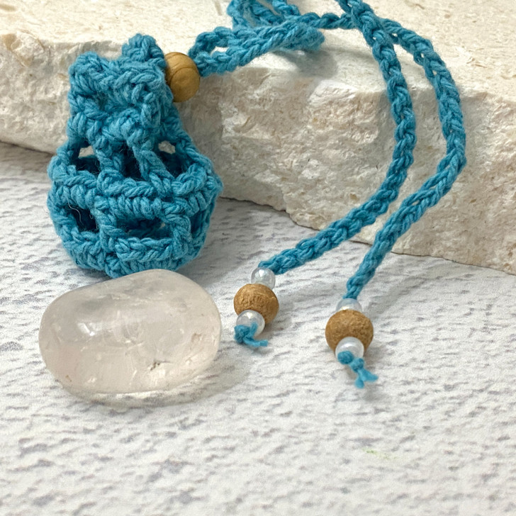 Crochet Crystal Keeper Necklace Pouch