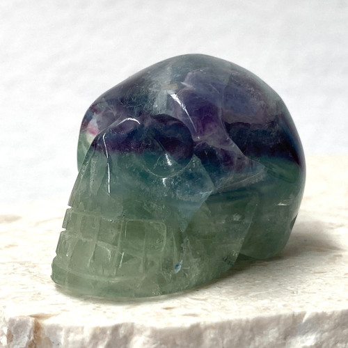 RAINBOW FLUORITE MEDIUM SKULL PEACE LOVE CRYSTALS